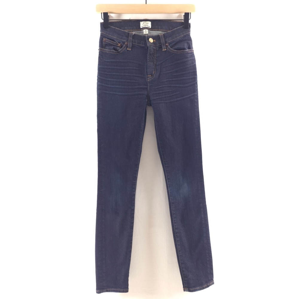 J.Crew Womens Jeans Lookout High‎ Rise Skinny 25 Dark Indigo Whiskered Stretch